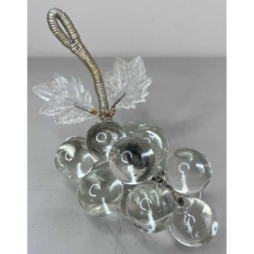 Vintage Clear Glass Grapes Cluster MCM Hong Horizons Mid Century Modern 6"